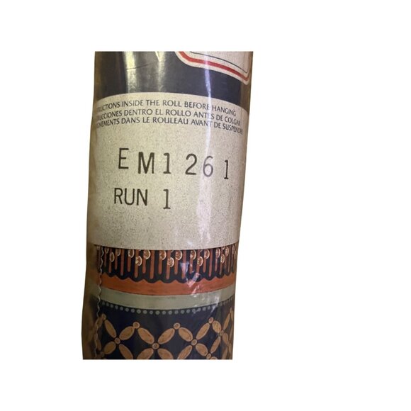 Vintage C&A Wallcoverings Wallpaper – Blue Brown Pink Floral Stripe – NEW 1 Bolt - Picture 10 of 15